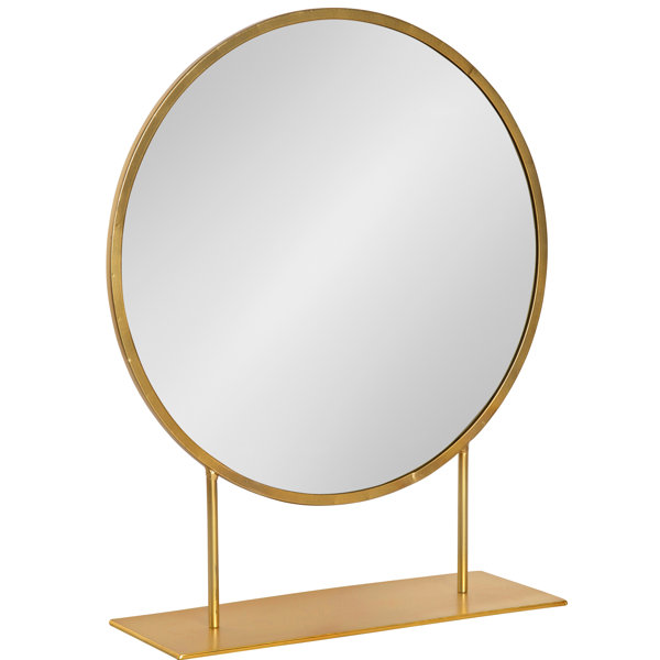 Willa Arlo Interiors Jackie Round Metal Floor Mirror & Reviews | Wayfair
